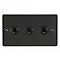 Revive 3 Gang 2 Way Toggle Light Switch - Matt Black Large Image