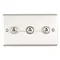 Revive 3 Gang 2 Way Toggle Light Switch - Satin Steel Large Image