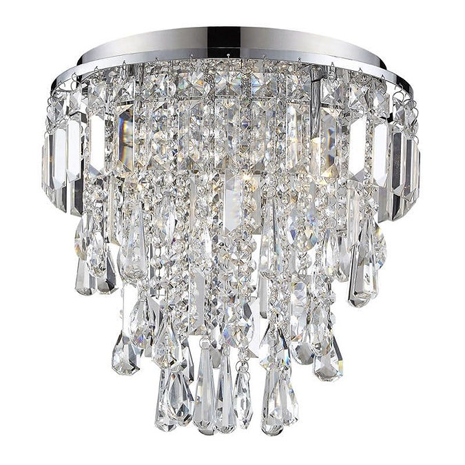 Revive 3-Light Crystal Flush Bathroom Ceiling Light Large Image