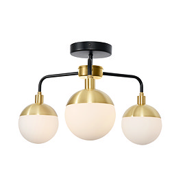 Revive 3-Light Satin Brass & Black Ceiling Light