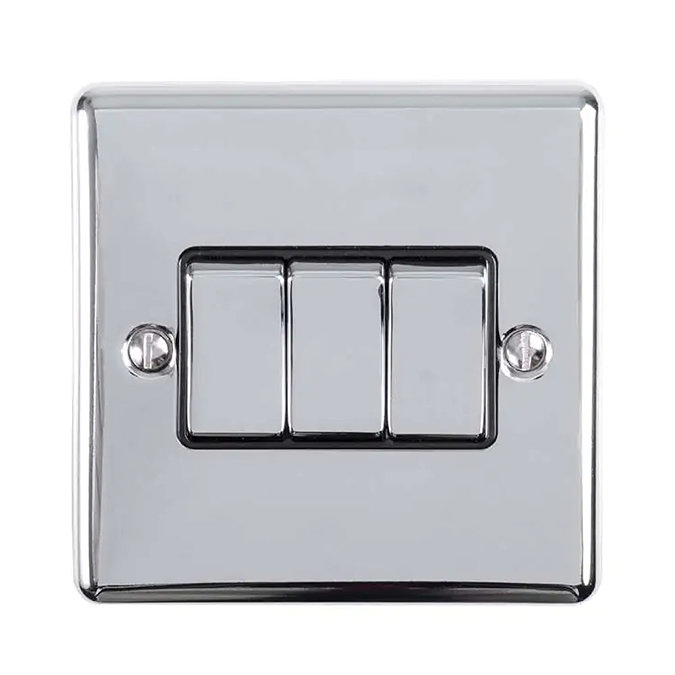 Revive 3 Way Light Switch - Polished Chrome Large Image