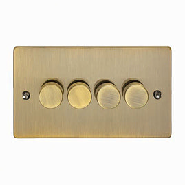 Revive 4 Gang 2 Way Dimmer Light Switch - Antique Brass Large Image