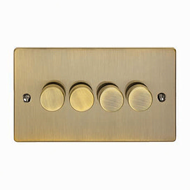 Revive 4 Gang 2 Way Dimmer Light Switch - Antique Brass Large Image