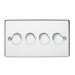 Revive 4 Gang 2 Way Dimmer Light Switch - Polished Chrome Large Image