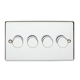 Revive 4 Gang 2 Way Dimmer Light Switch - Polished Chrome Large Image
