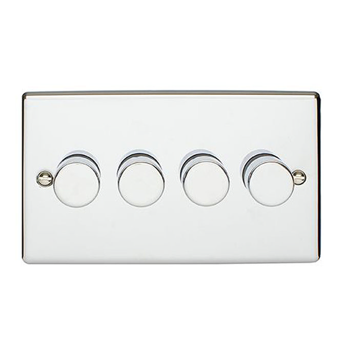 Revive 4 Gang 2 Way Dimmer Light Switch - Polished Chrome Large Image