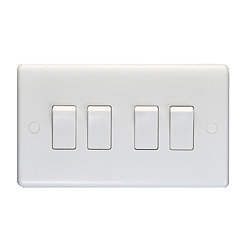 Revive 4 Gang 2 Way Light Switch - White Large Image