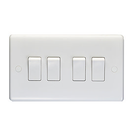 Revive 4 Gang 2 Way Light Switch - White Large Image
