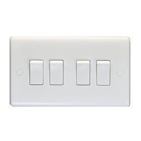 Revive 4 Gang 2 Way Light Switch - White Large Image