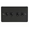 Revive 4 Gang 2 Way Toggle Light Switch - Matt Black Large Image