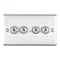 Revive 4 Gang 2 Way Toggle Light Switch - Satin Steel Large Image