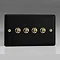  Revive 4 Gang 2 Way Toggle Switch - - Matt Black/Brass Large Image