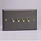 Revive 4 Gang 2 Way Toggle Switch - Slate Grey/Brass  Large Image