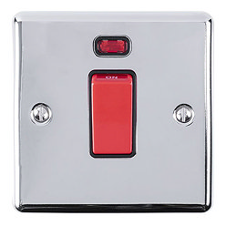 Ellis & Co 45 Amp Switch with Neon Power Indicator - Polished Chrome