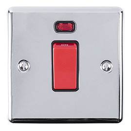 Ellis & Co 45 Amp Switch with Neon Power Indicator - Polished Chrome