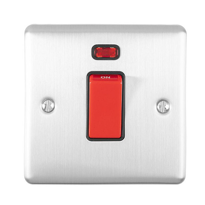Revive 45 Amp Switch with Neon Power Indicator Satin Steel Large Image