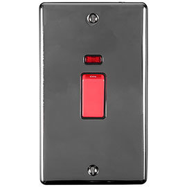 Revive 45A Cooker Switch Double Plate - Black Nickel /Black Medium Image