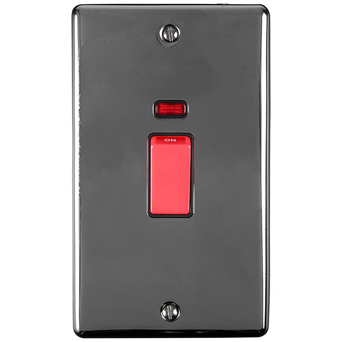 Revive 45A Cooker Switch Double Plate - Black Nickel /Black Large Image