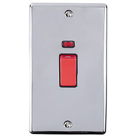  Revive 45A Cooker Switch Double Plate with Neon Polished Chrome Medium Image