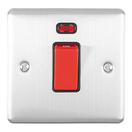 Revive 45A Switch with Neon Power Indicator Satin Steel/Black Medium Image