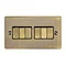 Revive 6 Gang 2 Way Light Switch - Antique Brass Large Image