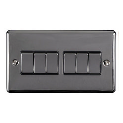 Revive 6 Gang 2 Way Light Switch - Black Nickel Large Image