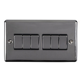 Revive 6 Gang 2 Way Light Switch - Black Nickel Large Image