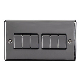 Revive 6 Gang 2 Way Light Switch - Black Nickel Large Image