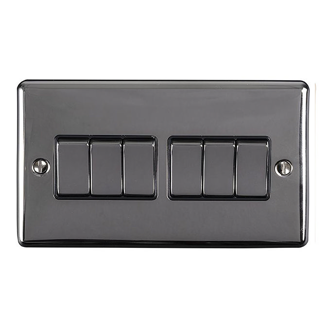 Revive 6 Gang 2 Way Light Switch - Black Nickel Large Image