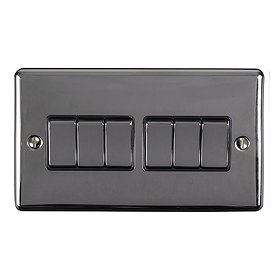 Revive 6 Gang 2 Way Light Switch - Black Nickel Large Image