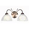 Revive Antique Brass 2-Light Wall Light with Alabaster Glass Shades Large Image