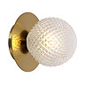 Revive Antonio Brushed Brass/Crystal Cut Glass Globe Wall Light