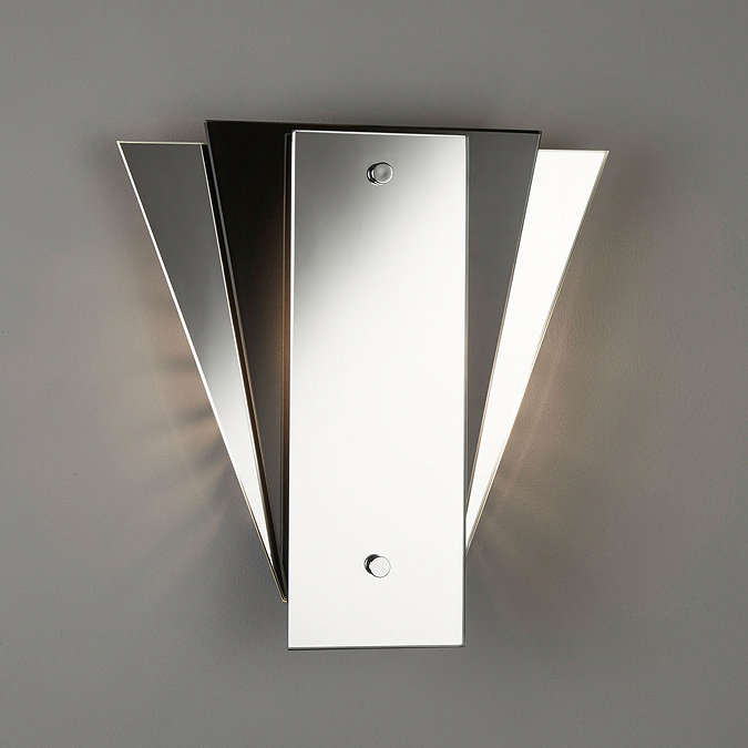 Revive Art Deco Mirror Wall Light with Black Glass  Profile Large Image