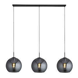 Revive Smoked Glass 3 Light Bar Pendant Light Large Image
