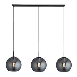 Revive Smoked Glass 3 Light Bar Pendant Light Large Image