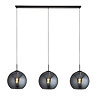 Revive Smoked Glass 3 Light Bar Pendant Light Large Image