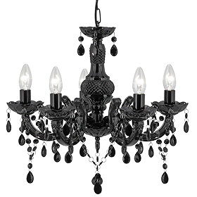 Revive Black 5-Light Chandelier Ceiling Fitting Large Image