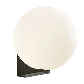 Revive Black Bathroom Wall Light with Globe Shade Medium Image