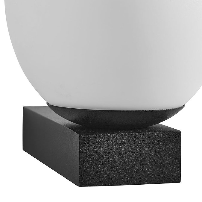 Revive Black LED Bathroom Wall Light with Opal Glass Shade  Feature Large Image