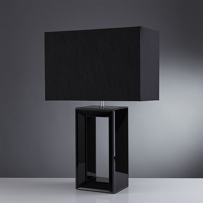 Revive Black Mirror Table Lamp with Rectangular Shade  Profile Large Image