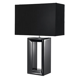Revive Black Mirror Table Lamp with Rectangular Shade Medium Image