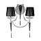 Revive Chrome 2-Light Wall Light with Black Shades Large Image
