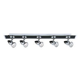 Revive Chrome & Black 5 Light Spotlight Bar Large Image