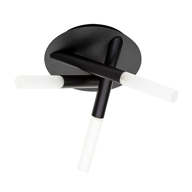 Tubular 3 Light Matt Black Light Fitting Victorian Plumbing