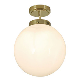 Revive Brass 1 Light Semi-Flush Bathroom Ceiling Light Large Image