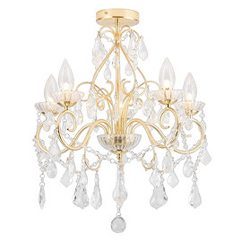 Revive Brass 5 Light Bathroom Chandelier Large Image