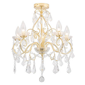 Revive Brass 5 Light Bathroom Chandelier Large Image