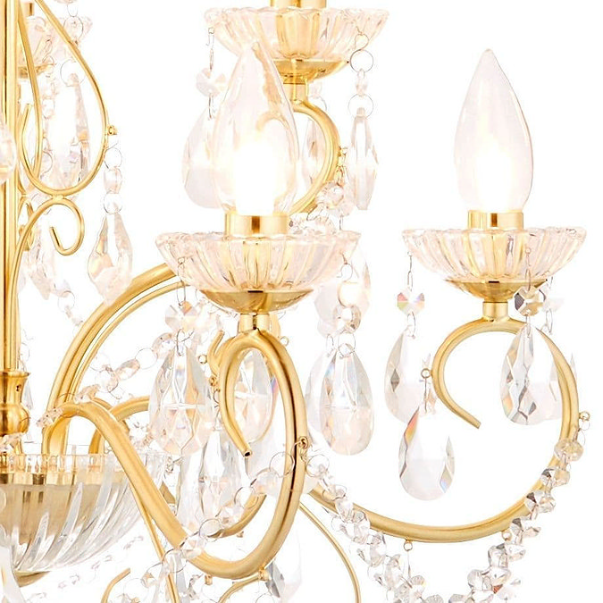 Revive Brass 9 Light Bathroom Chandelier Profile Large Image