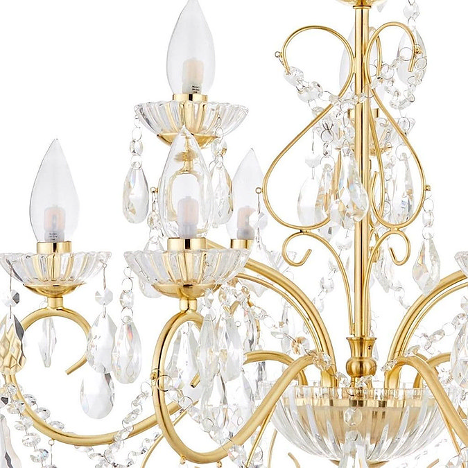 Revive Brass 9 Light Bathroom Chandelier  Feature Large Image