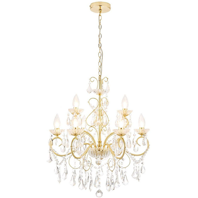 Revive Brass 9 Light Bathroom Chandelier Large Image